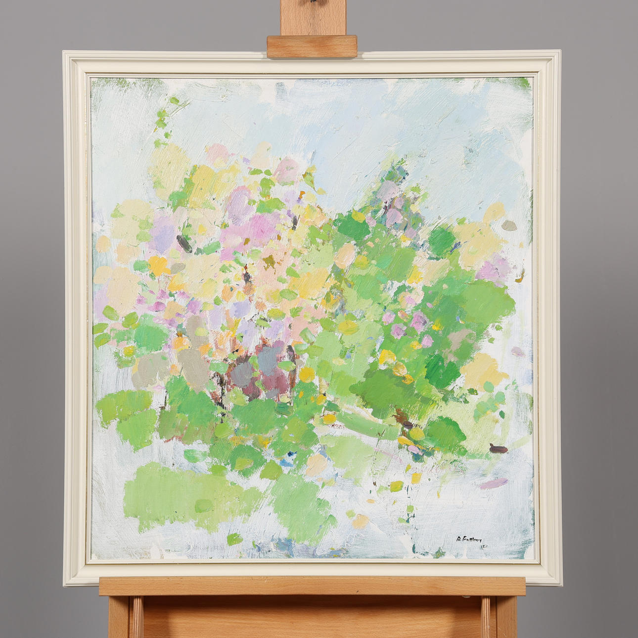 ARNE FALLBERG. OIL ON CANVAS, “Garden Shrubs”, signed. Art - Paintings ...