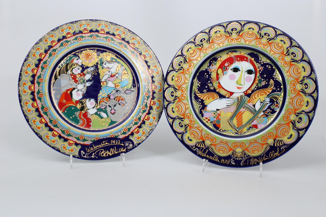 JULTALLRIKAR; porslin, 2 stycken, 1977 och 1978, design Björn Winblad, Rosenthal.