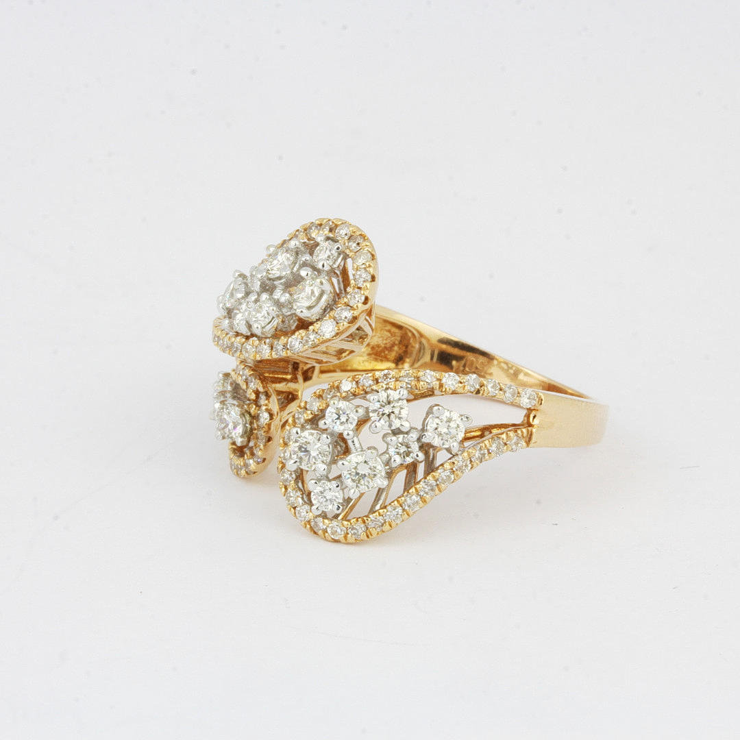 18CT ROSE GOLD DIAMOND SET CROSSOVER RING. Jewellery & Gemstones ...