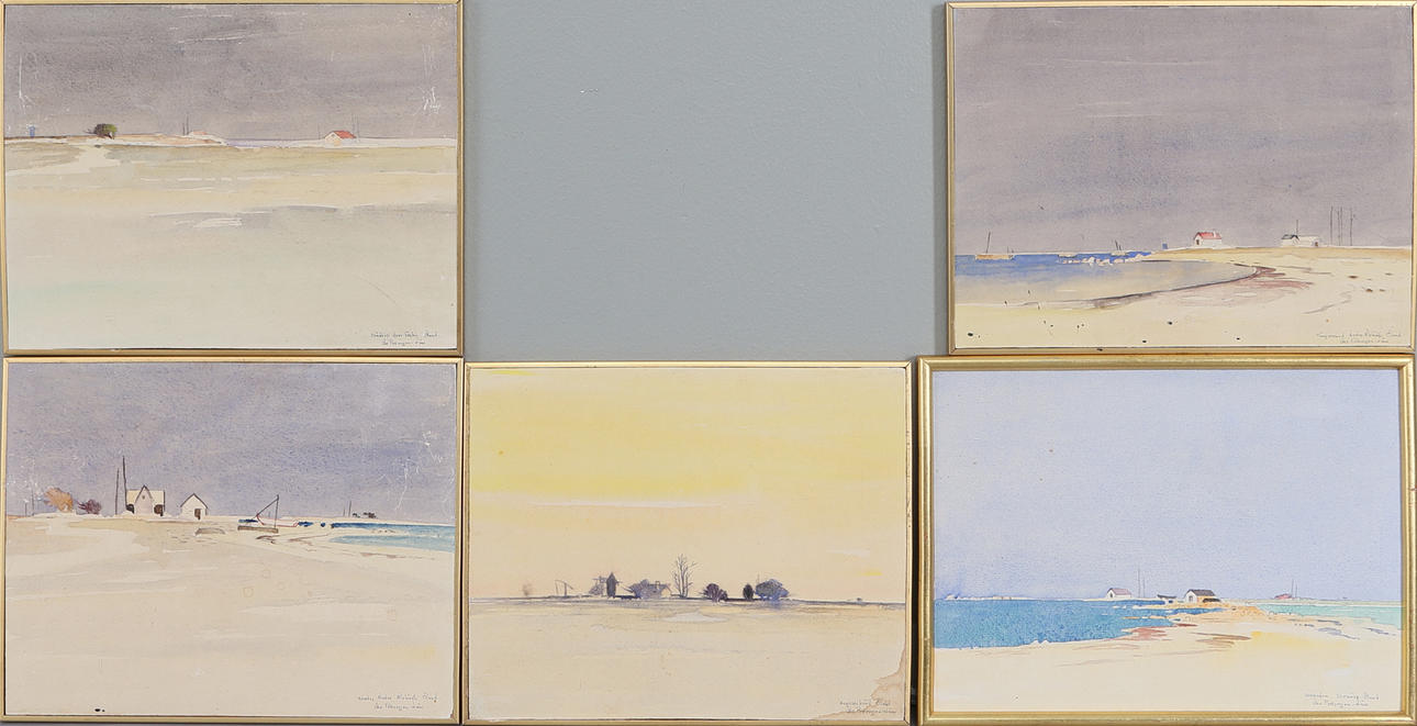 ÅKE PETTERSSON-NÅW. Ölandsmotiv, 5 st, akvareller, signerade åke Pettersson-nåw.