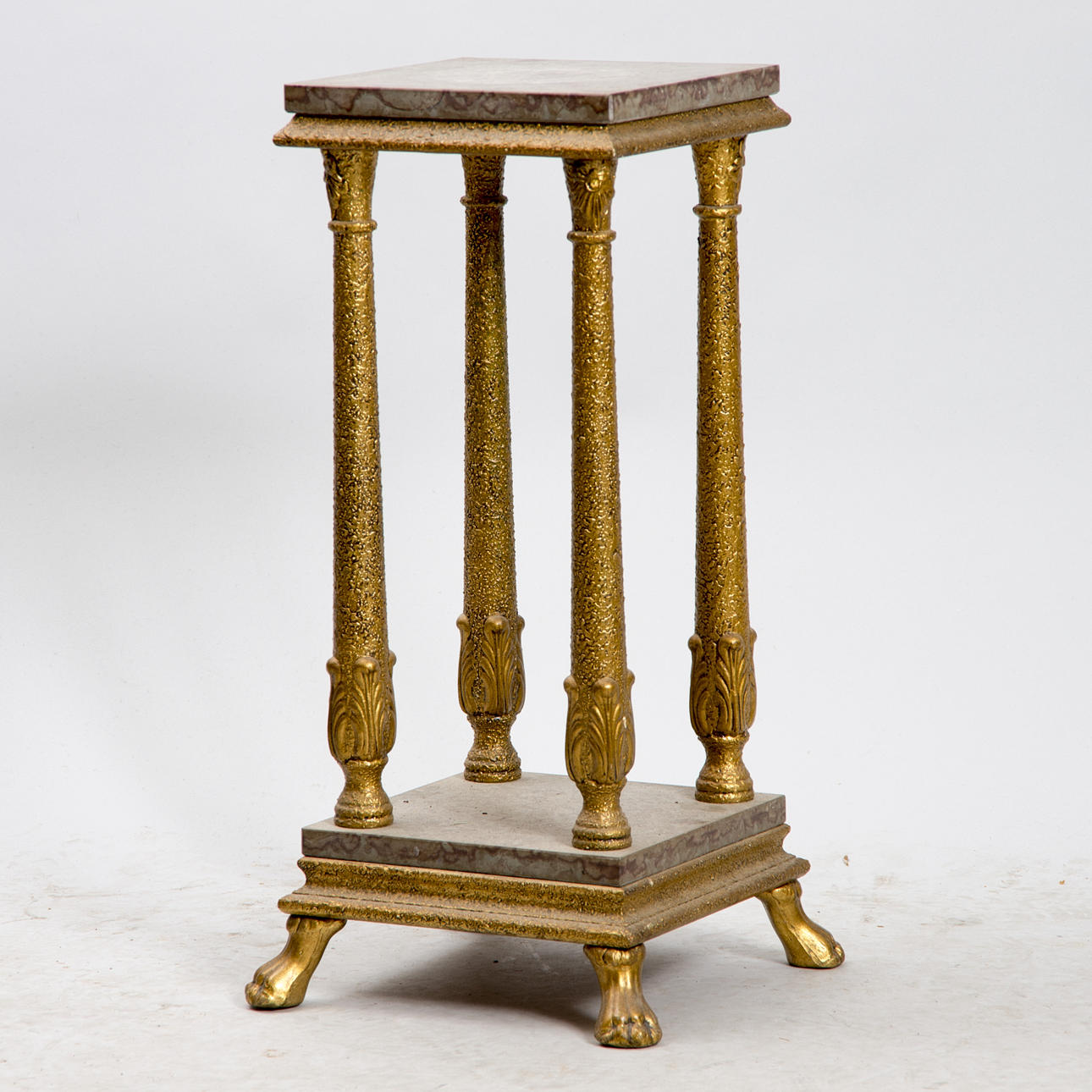 PIEDESTAL, bronserad med stenskivor.