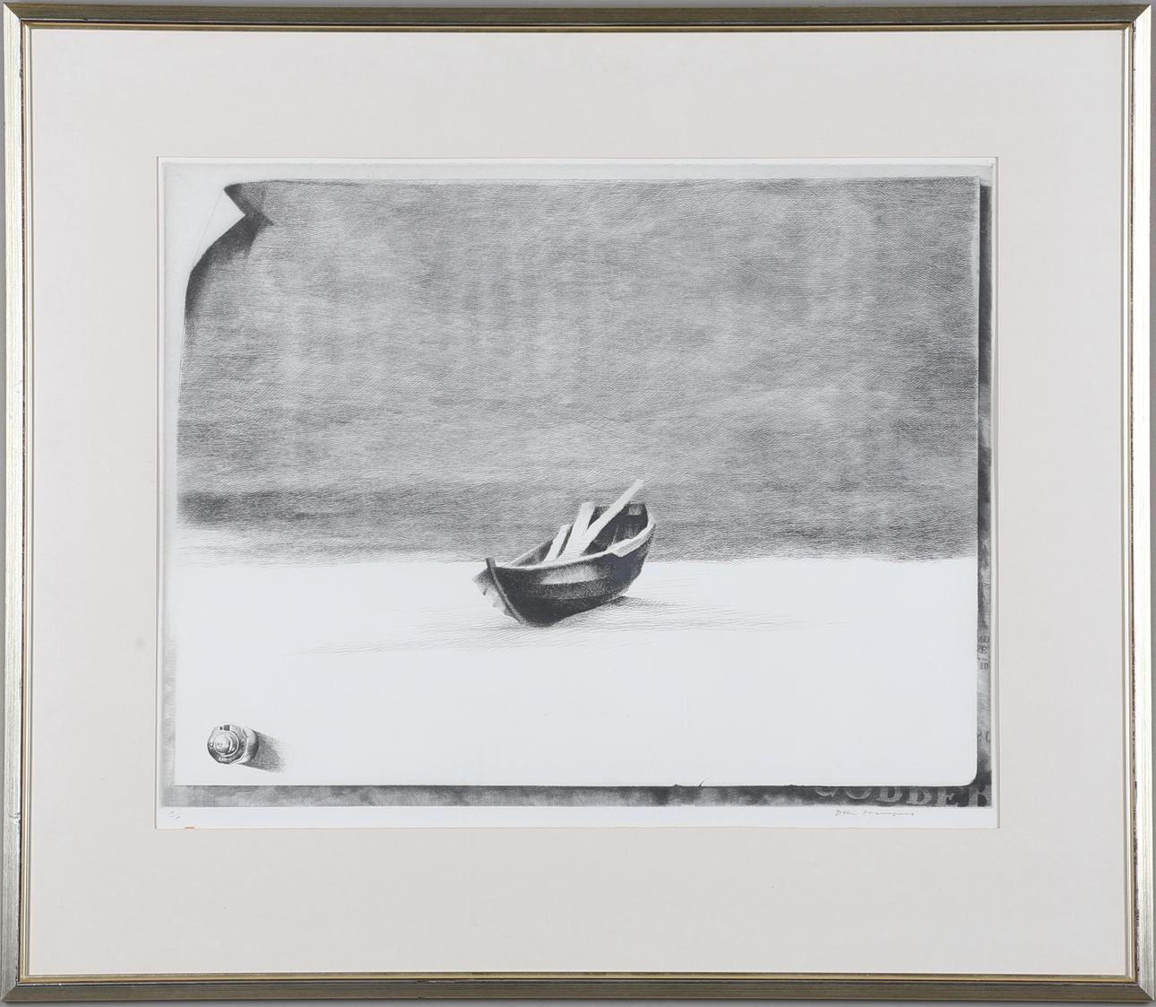 OLLE HANSPERS. Båt, litografi, signerad, provtryck.