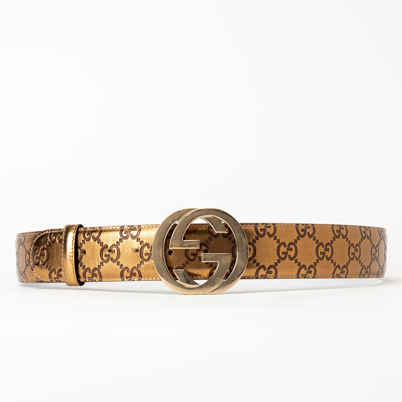 GUCCI, belt, “GG Interlocking Guccissima Belt 90
