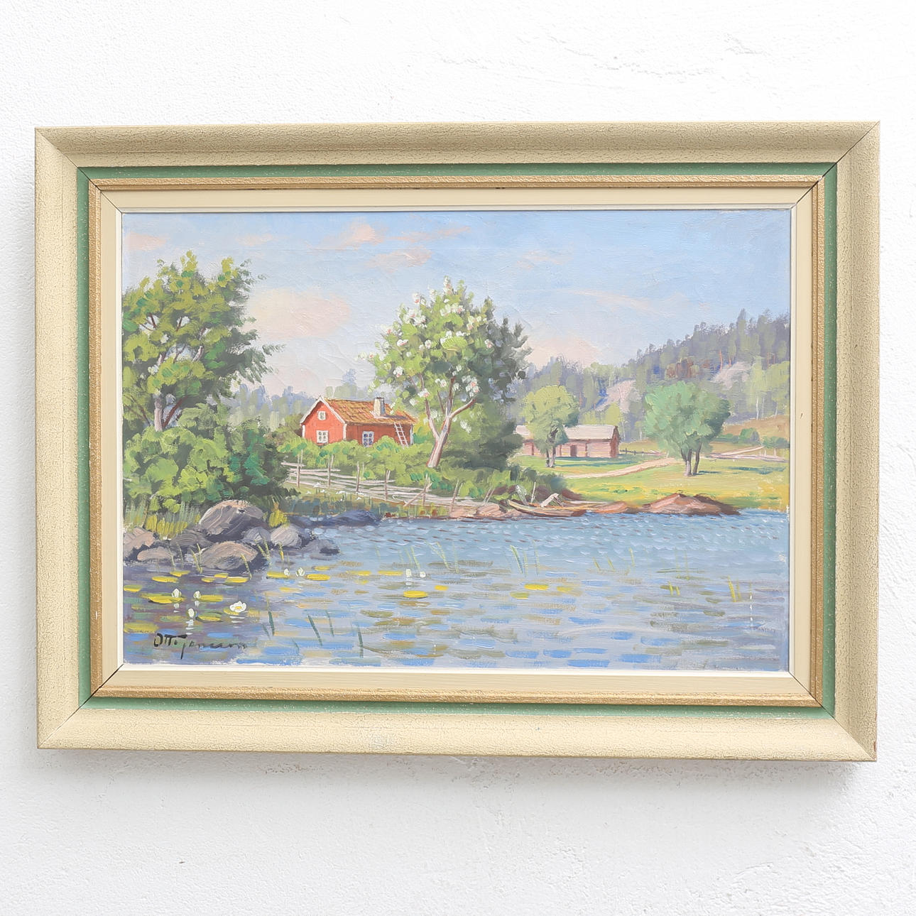 OTTO JANSSON. Näckrosor, olja på duk, signerad.