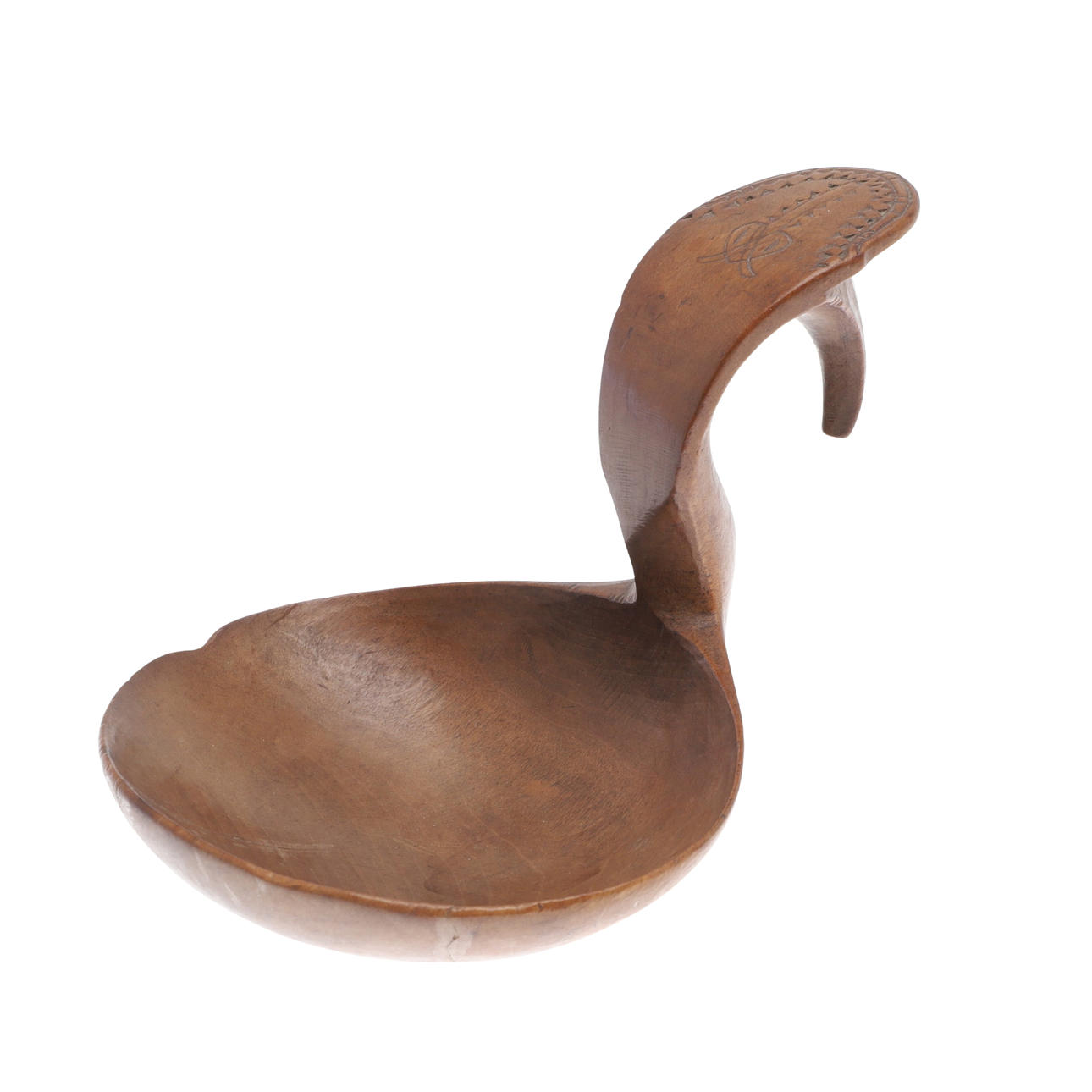 AN EARLY NINETEENTH CENTURY CHIP CARVED HARDWOOD LADLE SPOON ...