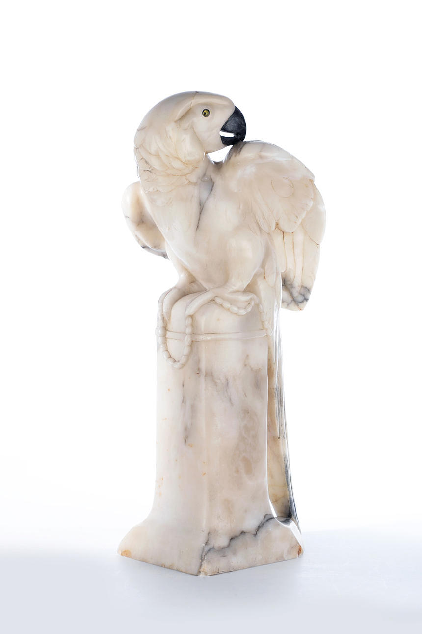 SKULPTUR, ara papegoja, Art Deco, marmor.