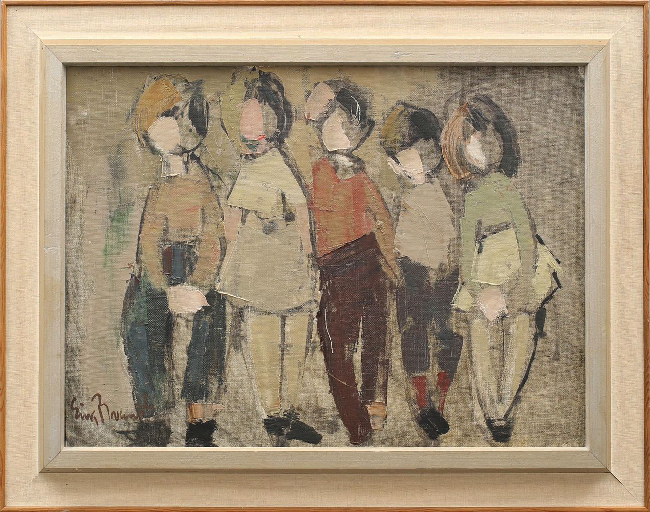 ERIK BRANDT. Barn, olja på duk, signerad.