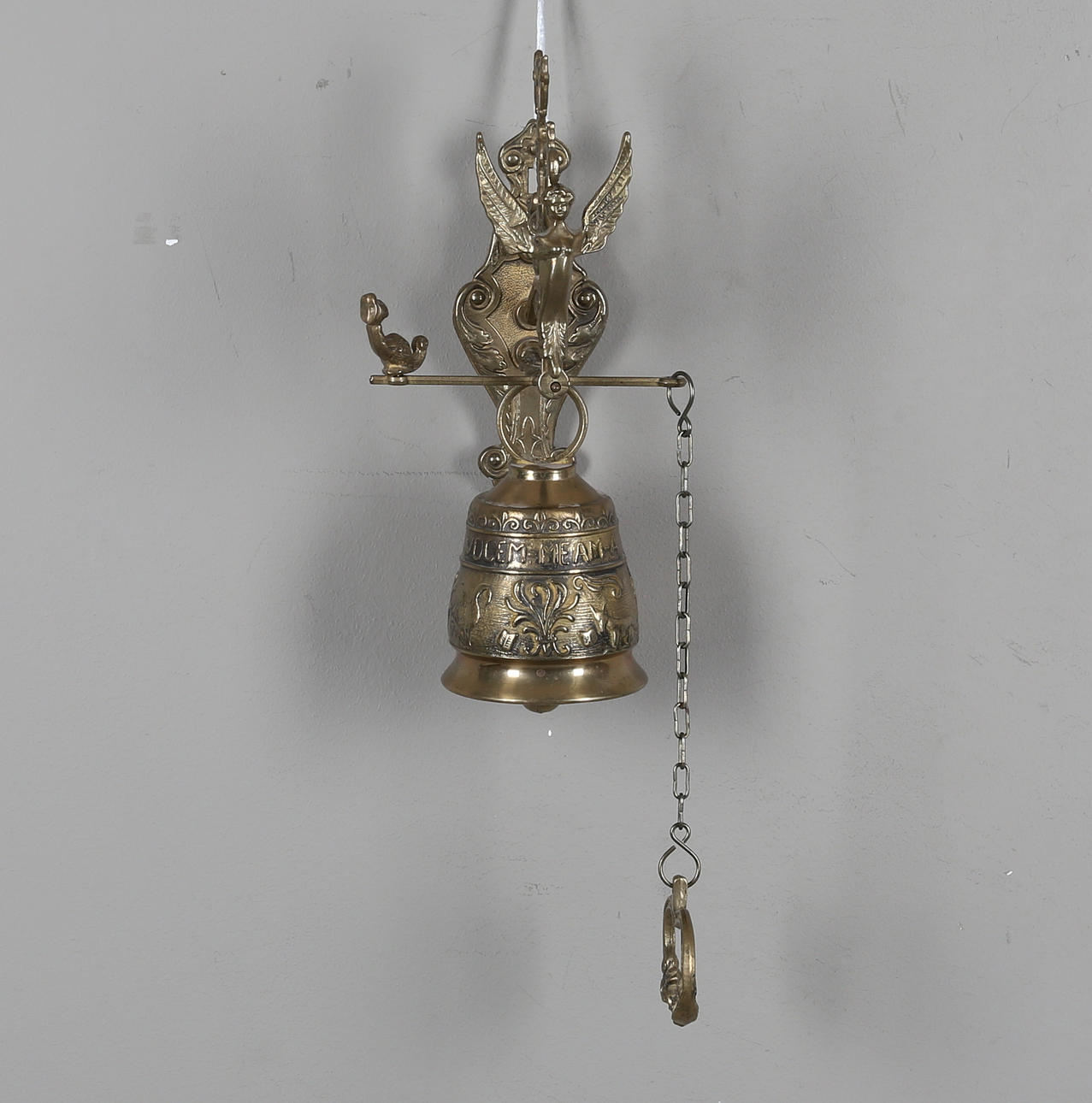 VÄGGKLOCKA, mässing, 1900-tal.