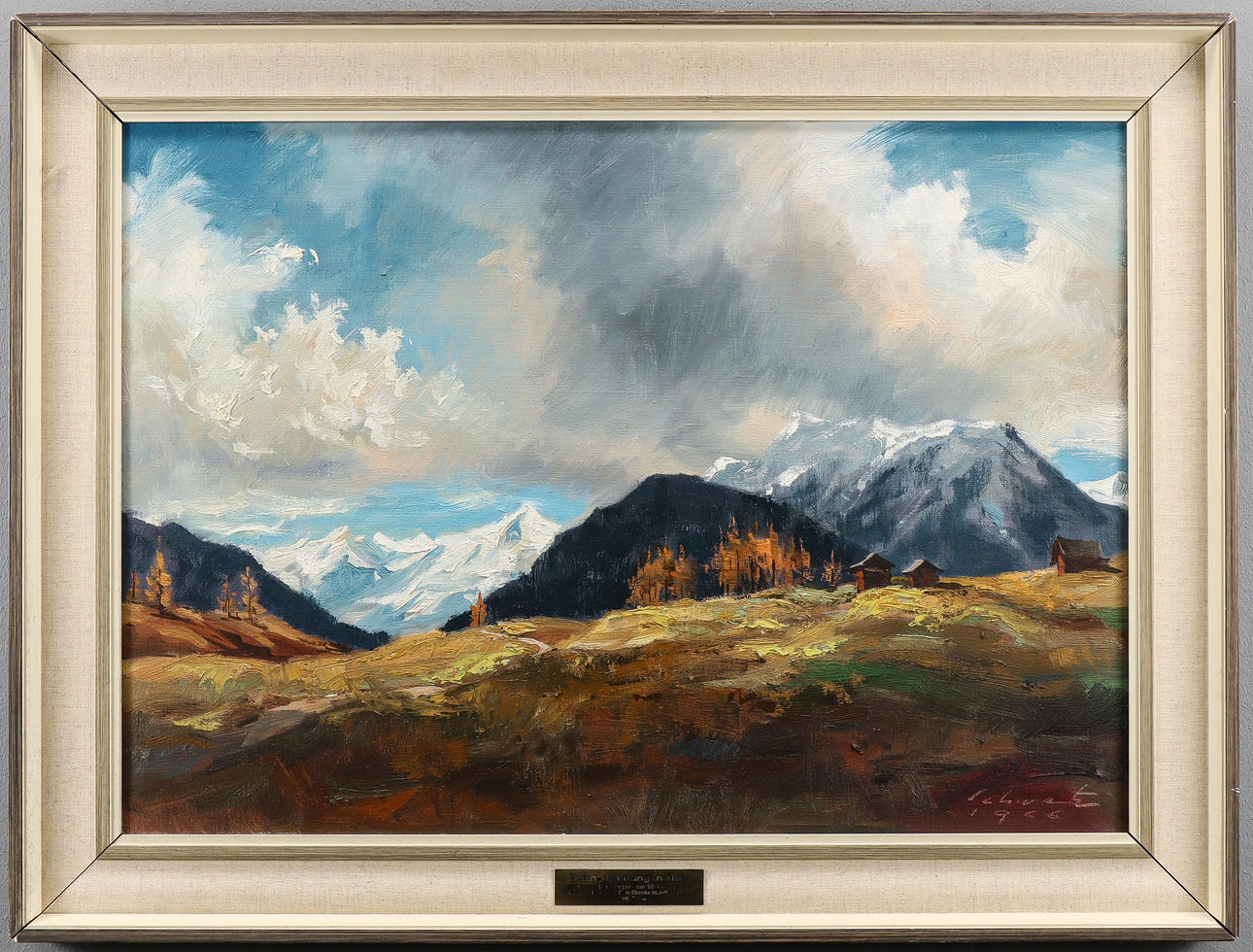 UNIDENTIFIED ARTIST oil on canvas, signed 1966. Art - Paintings - Auctionet