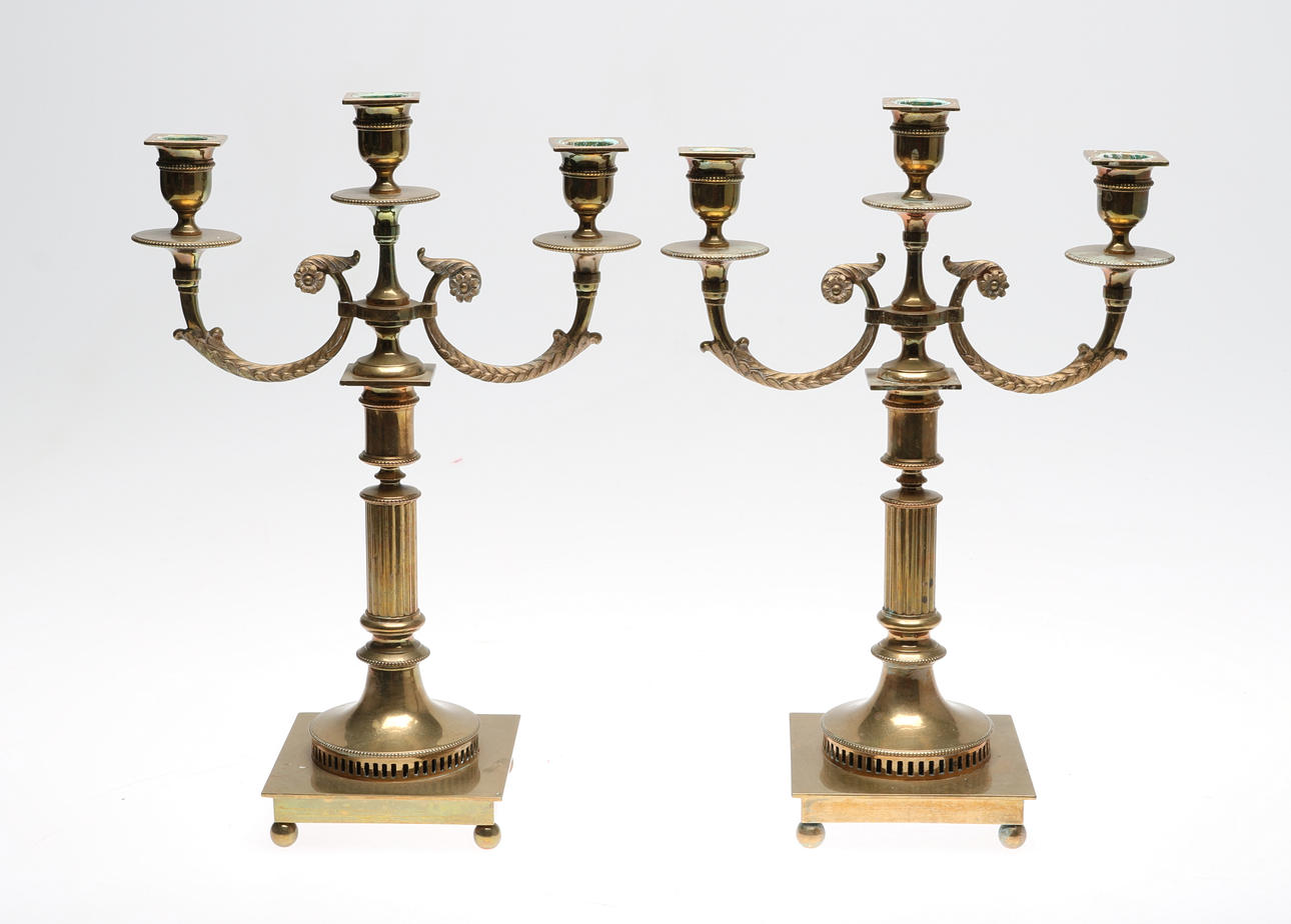 KANDELABRAR GUSUM, mässing, 1900-tal.