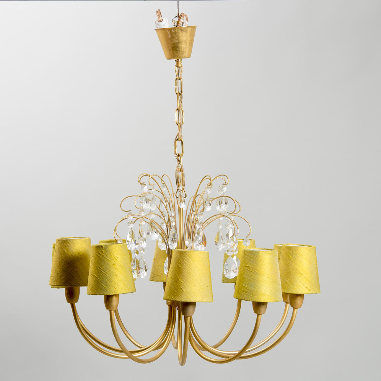 TAKARMATUR MED PRISMOR, 10-armad, mässing, sent 1900-tal.