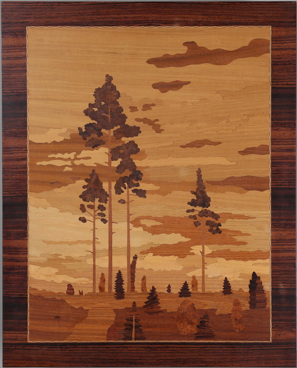 VÄGGSKÅP med intarsia bl.a jakaranda, Eigil Bek, Malmbäcks Intarsia AB.