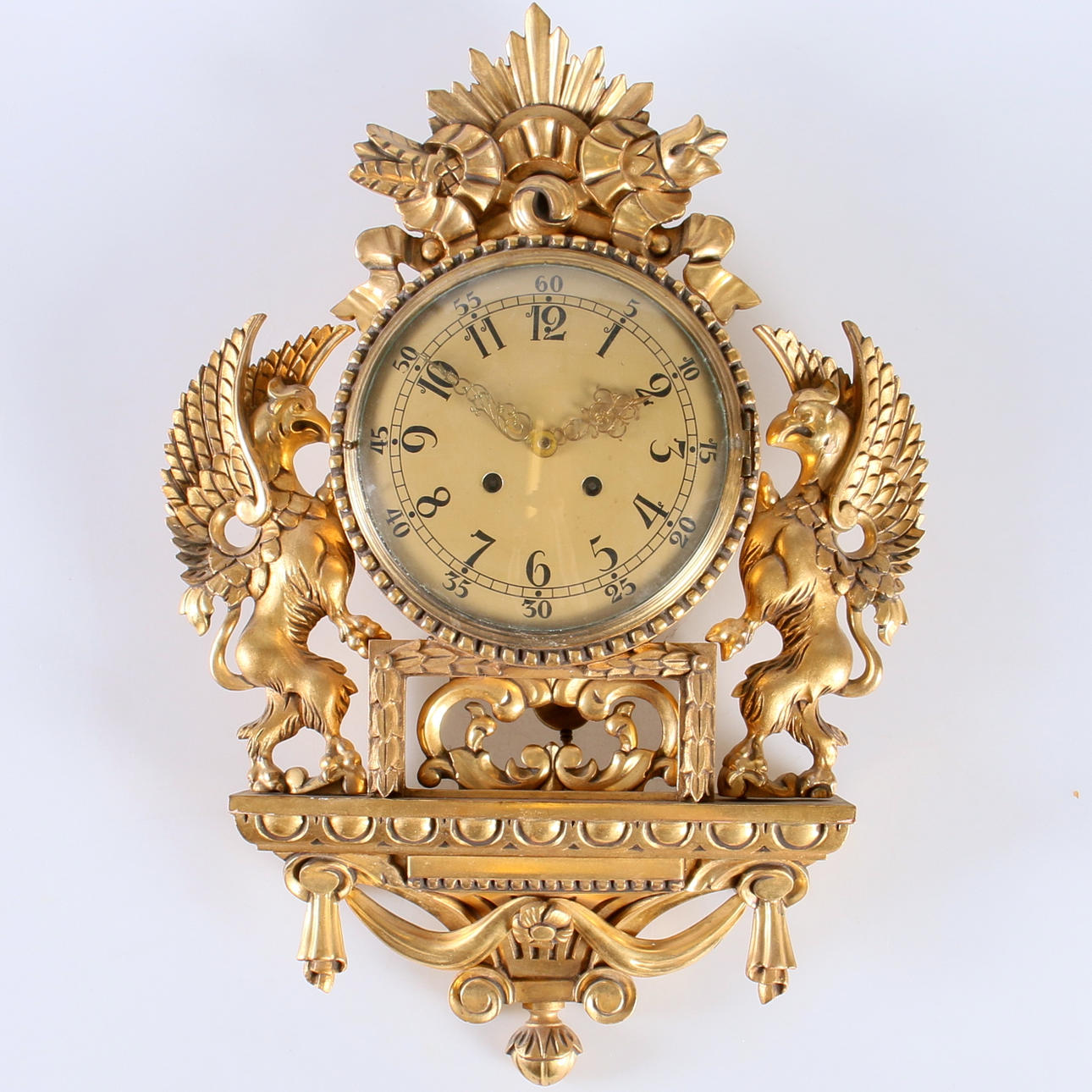 VÄGGPENDYL, förgylld, gustaviansk stil, Westerstrands, 1900-tal.