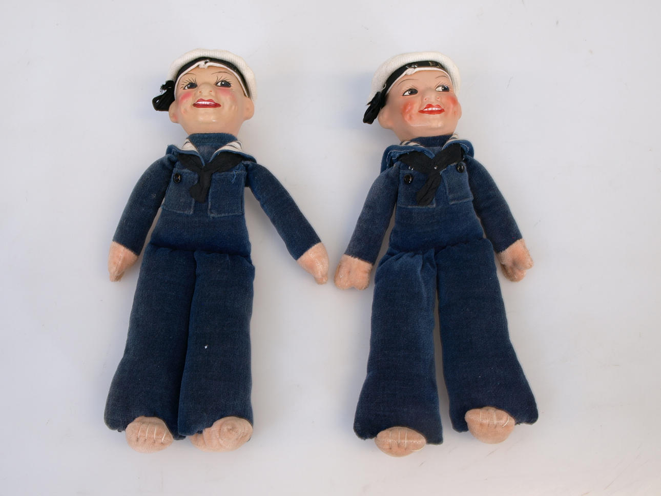 DOCKOR, Norah Wellings Sailor Dolls, 2 stycken, Victoria Toy Works, 1900-talets första hälft.