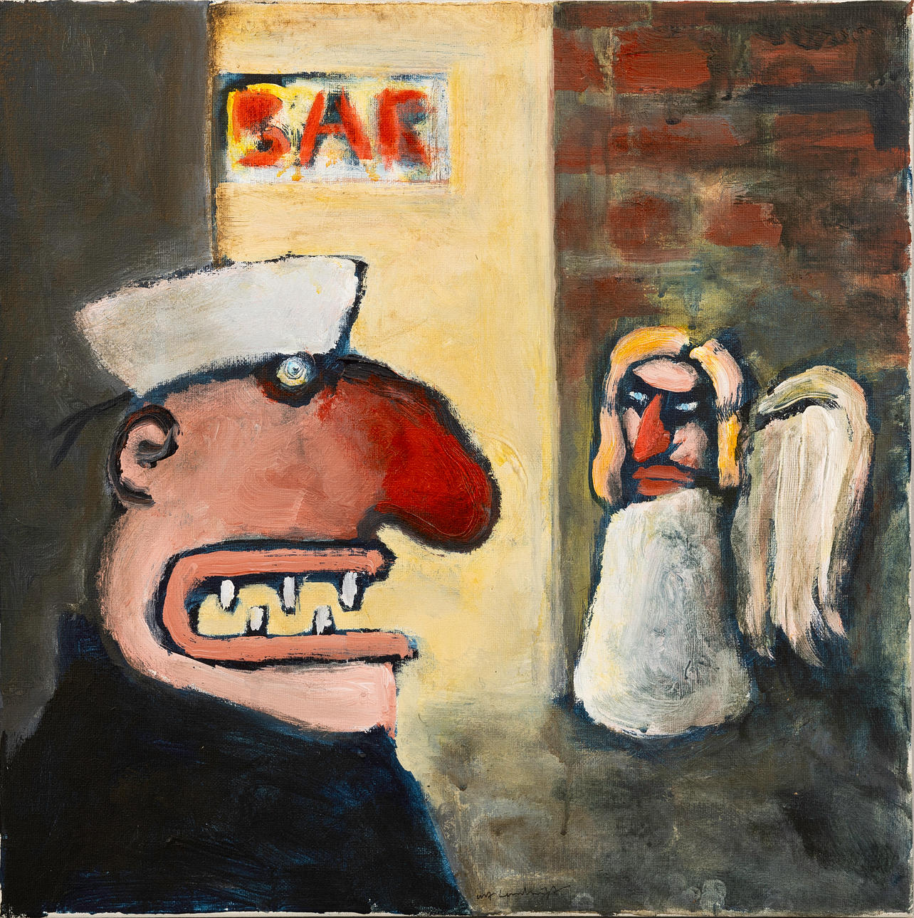 ULF LUNDKVIST. Untitled, oil on panel, signed.