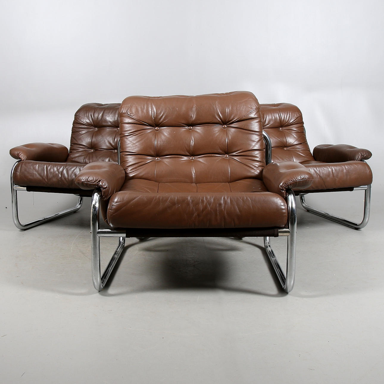 FÅTÖLJER, 3 st, "Borkum", John Bertil för Ikea. 1970-tal.