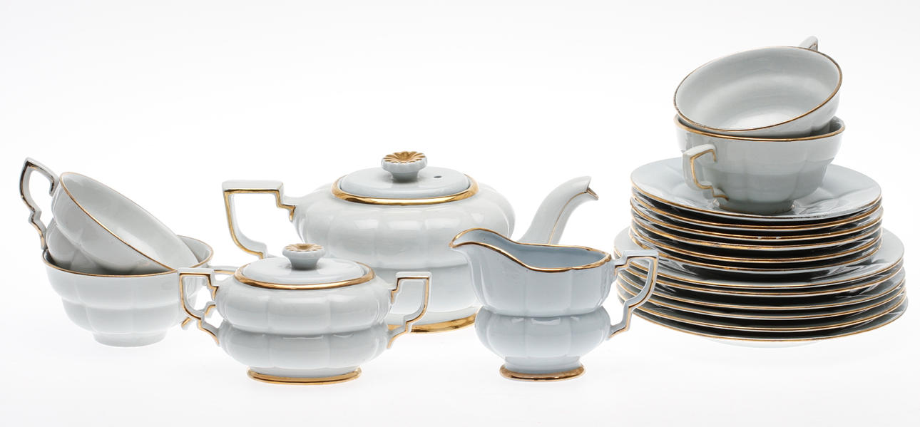 TESERVIS, 19 delar, flintgods, "Grand", Arthur Percy, Gefle, 1930-tal.