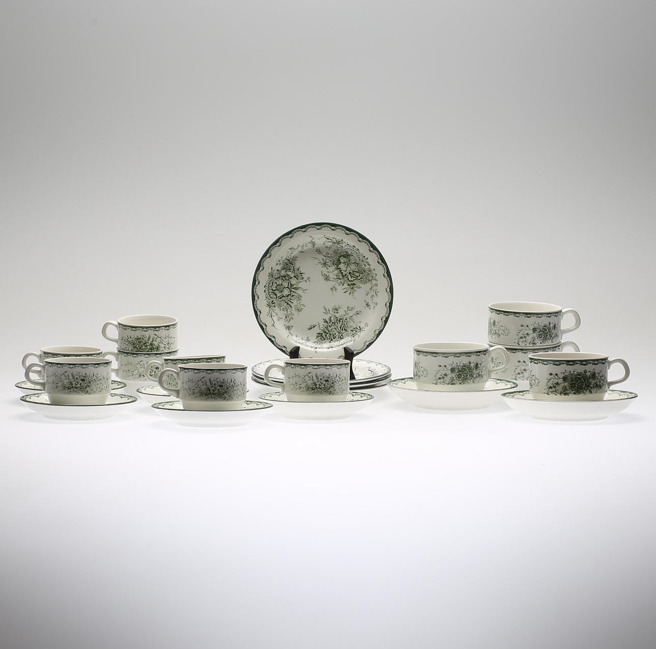 KAFFE- och TESERVISDELAR, 22 delar, Gröna Anna, Rörstrand.