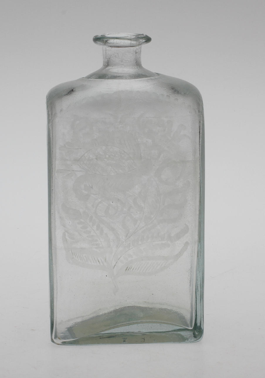 FLASKA, glas, troligen Cedersberg, tidigt 1800-tal.