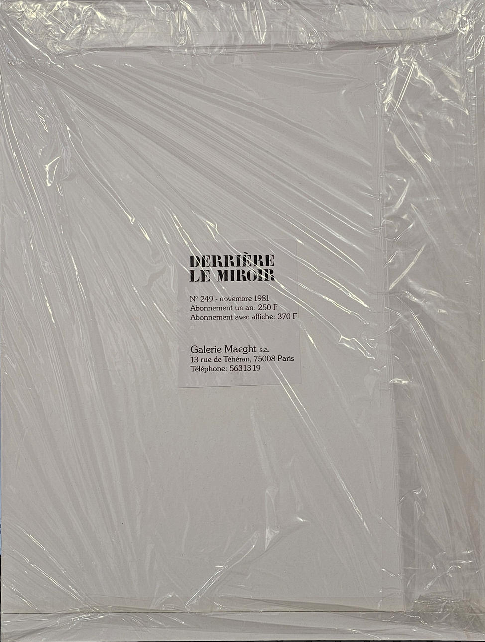 Lithograph for the magazine Derrière le miroir from the Takis