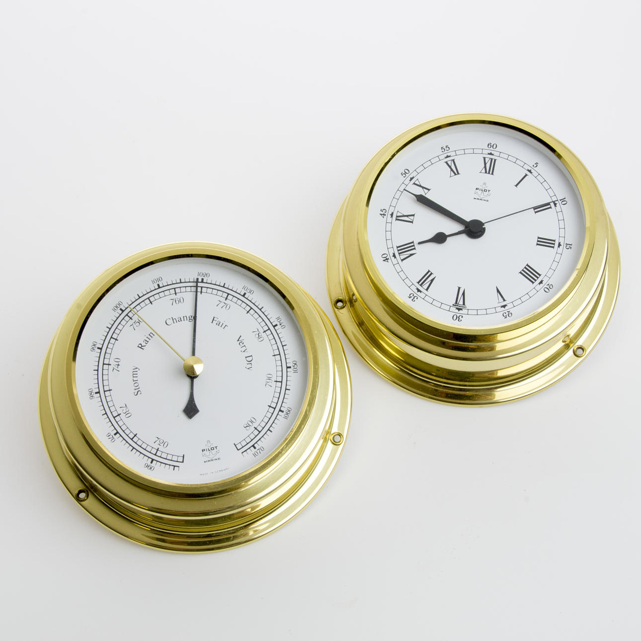 SKEPPSUR SAMT BAROMETER, Pilot, mässing.