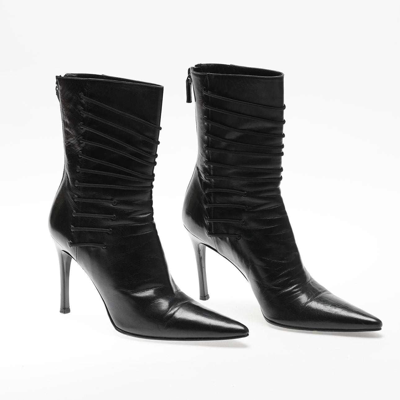 GUCCI. Boots, leather, size 37 1/2.