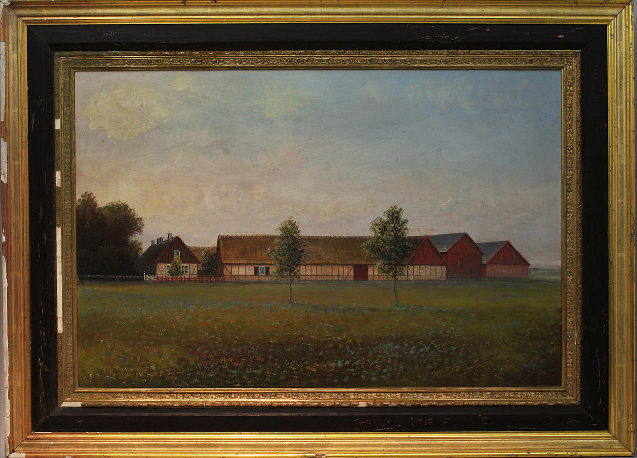 PAUL NIELSON. Korsvikesgård. Gåramålning. Olja på papp. Signerad P Nielsson.