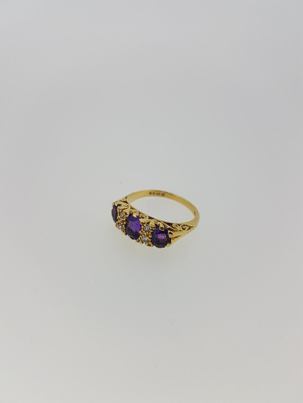 VIKTORIANSK AMETIST & DIAMANTRING.