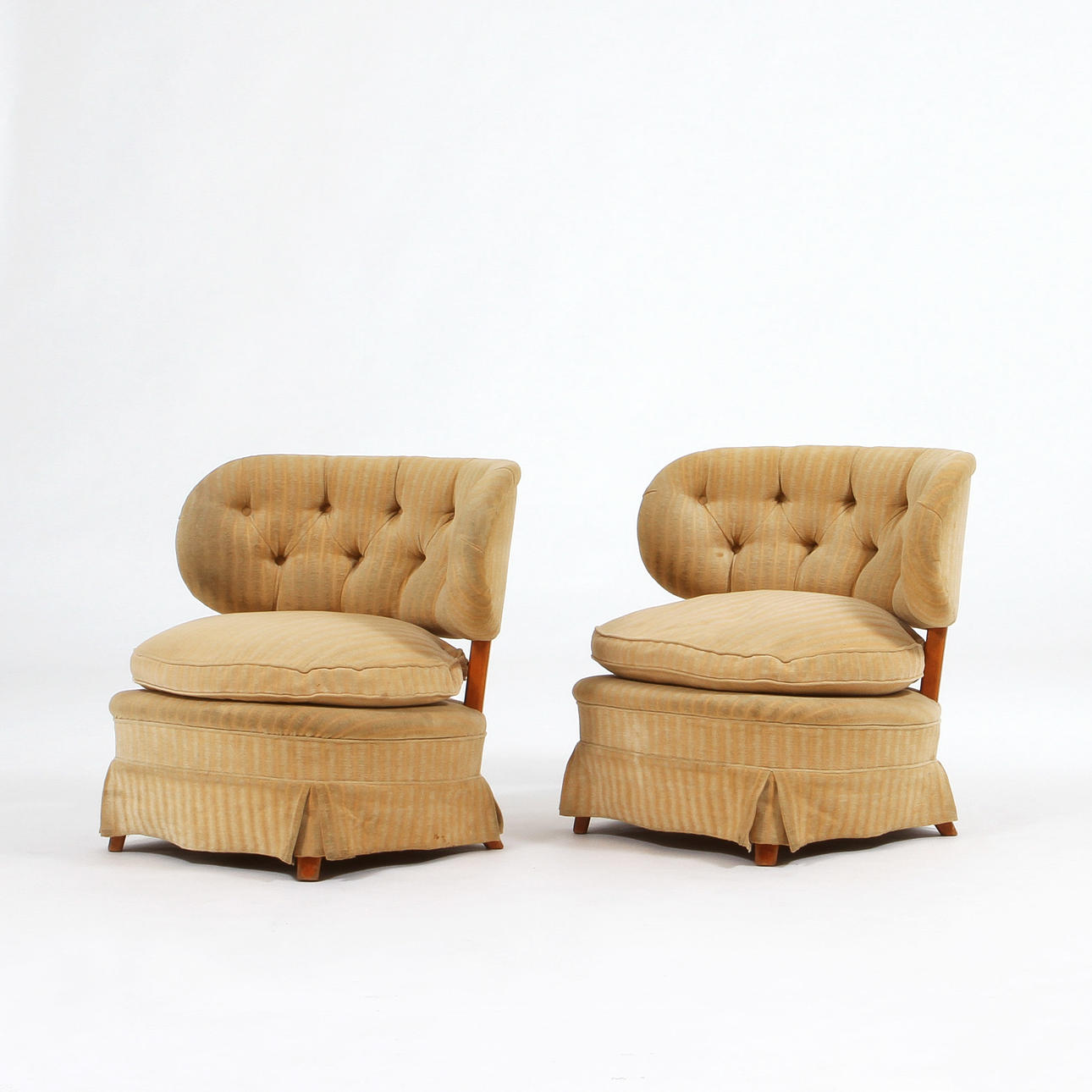 OTTO SCHULZ. Fåtöljer, ett par. Boet, Göteborg 1900-talets mitt.