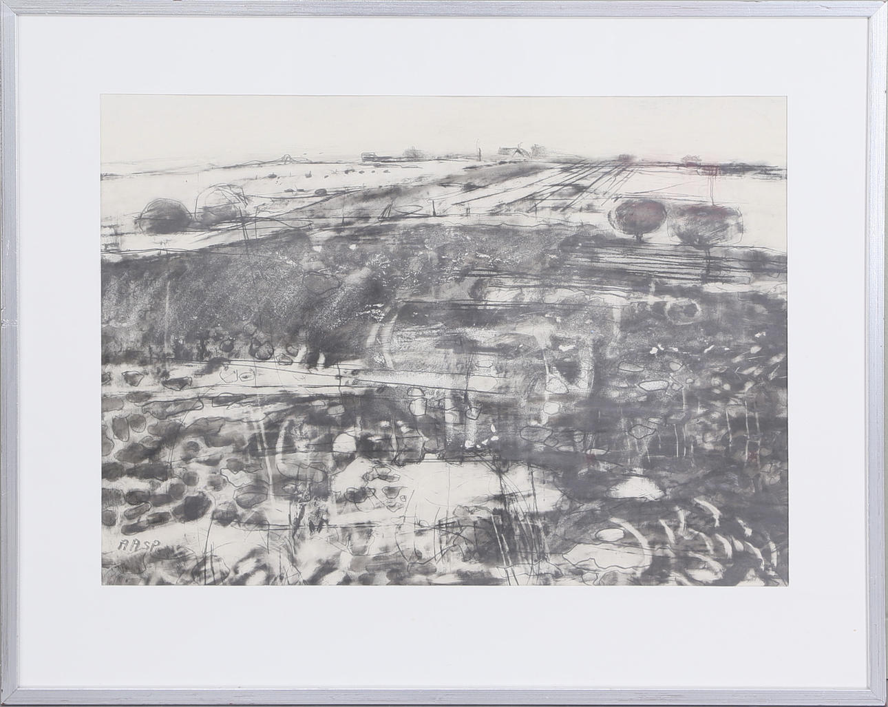 ARNE ASP. Teckning, blyerts, signerad, 1900-talets andra hälft.