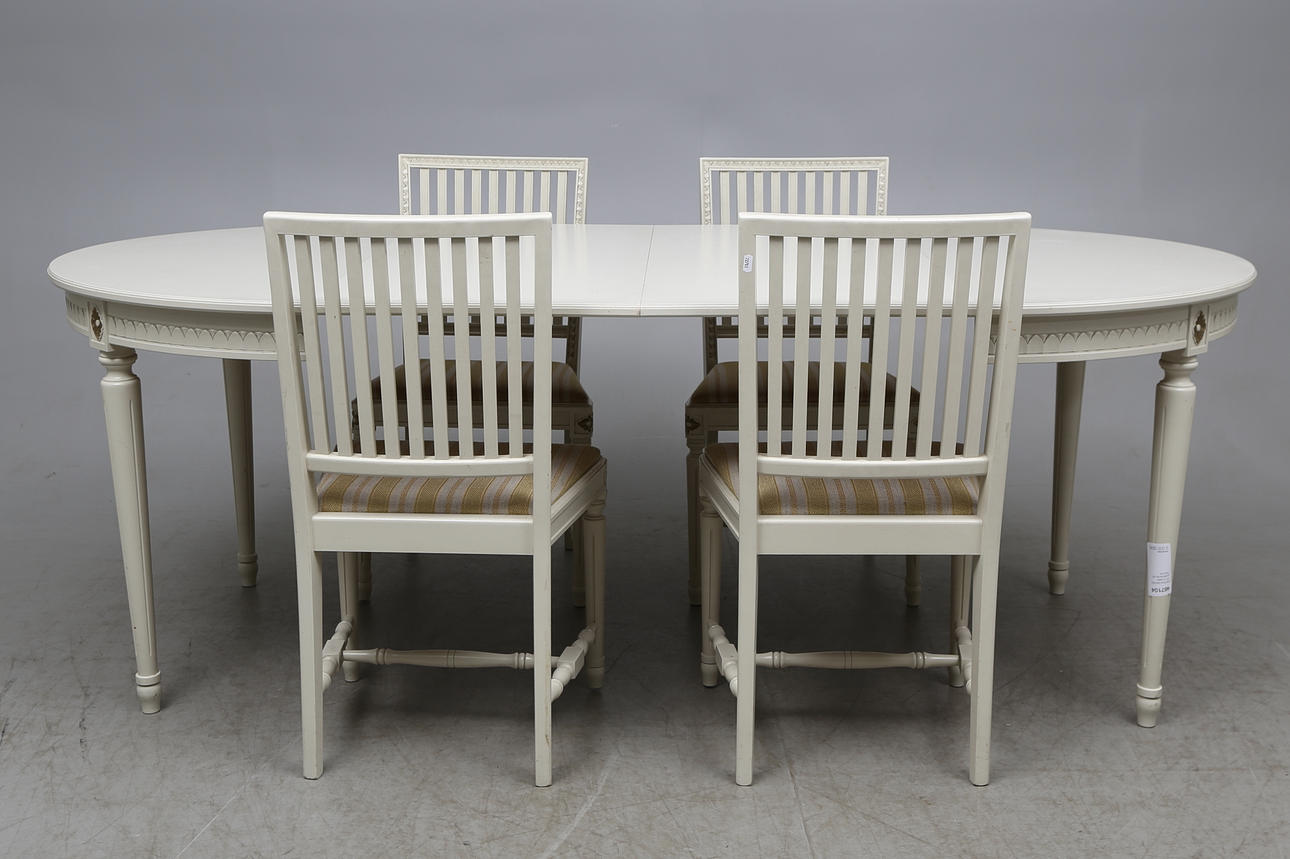 MATSALSMÖBLER, 5 delar, gustaviansk stil, 1900-tal.