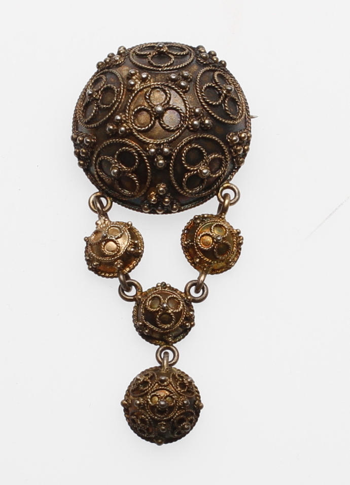 BROSCH, silver, allmoge, 1800-tal.