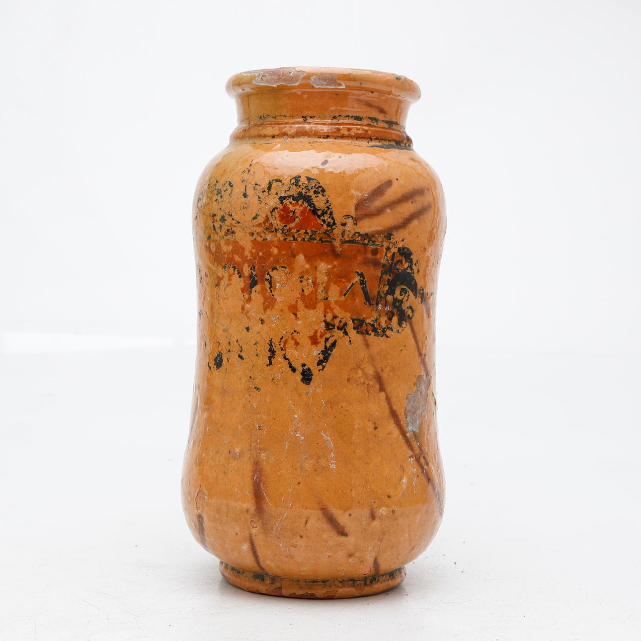 Pharmacy earthenware jar, probably 18th Century.