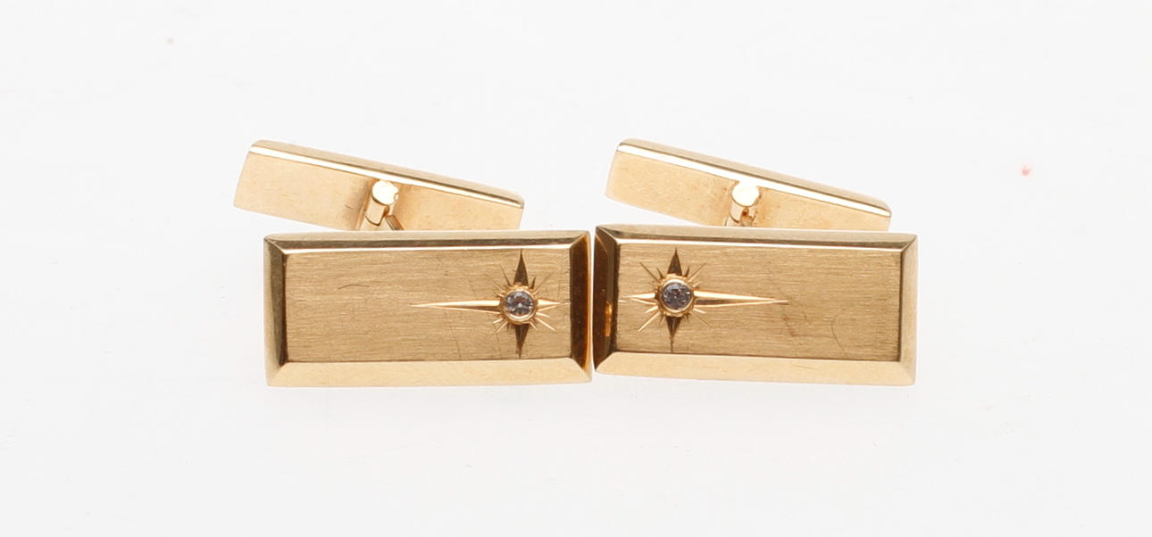 MANCHETTKNAPPAR, 1par, 18k guld, Alton, Falköping, 1963, vikt ca 8,2 gram.