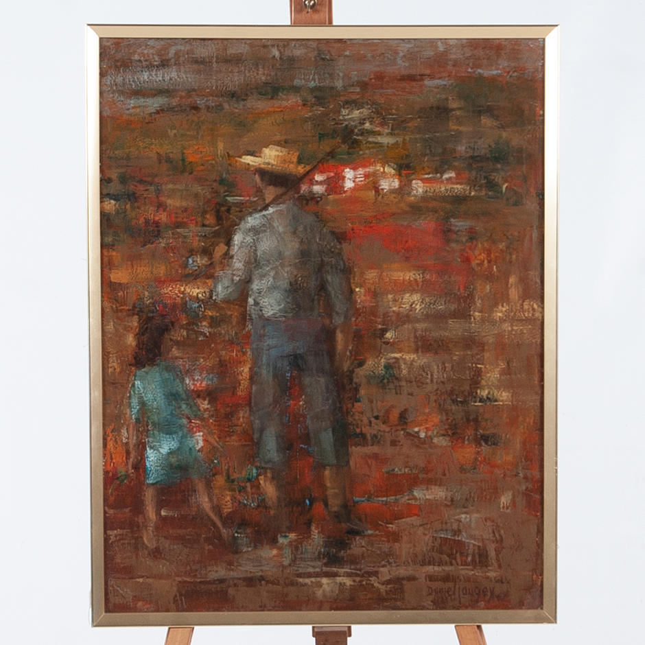 DANIEL LAUGEY. Mixed media on canvas. signed.