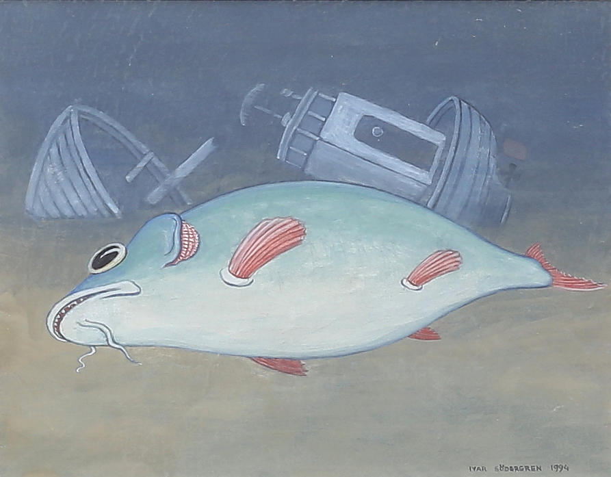 IVAR SÖDERGREN. “Eutrophication”, gouache, signed, dated 1994.