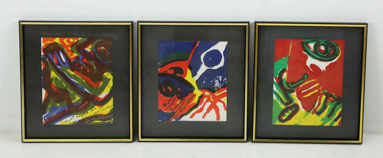 BENGT LINDSTRÖM. Lithographs, 3 pieces, compositions, numbered and signed.