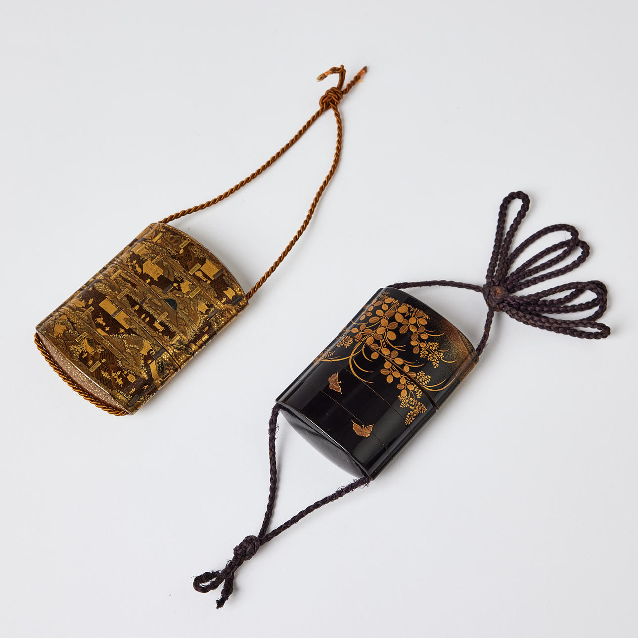 1222. Two Japanese Lacquer Four-Case Inro