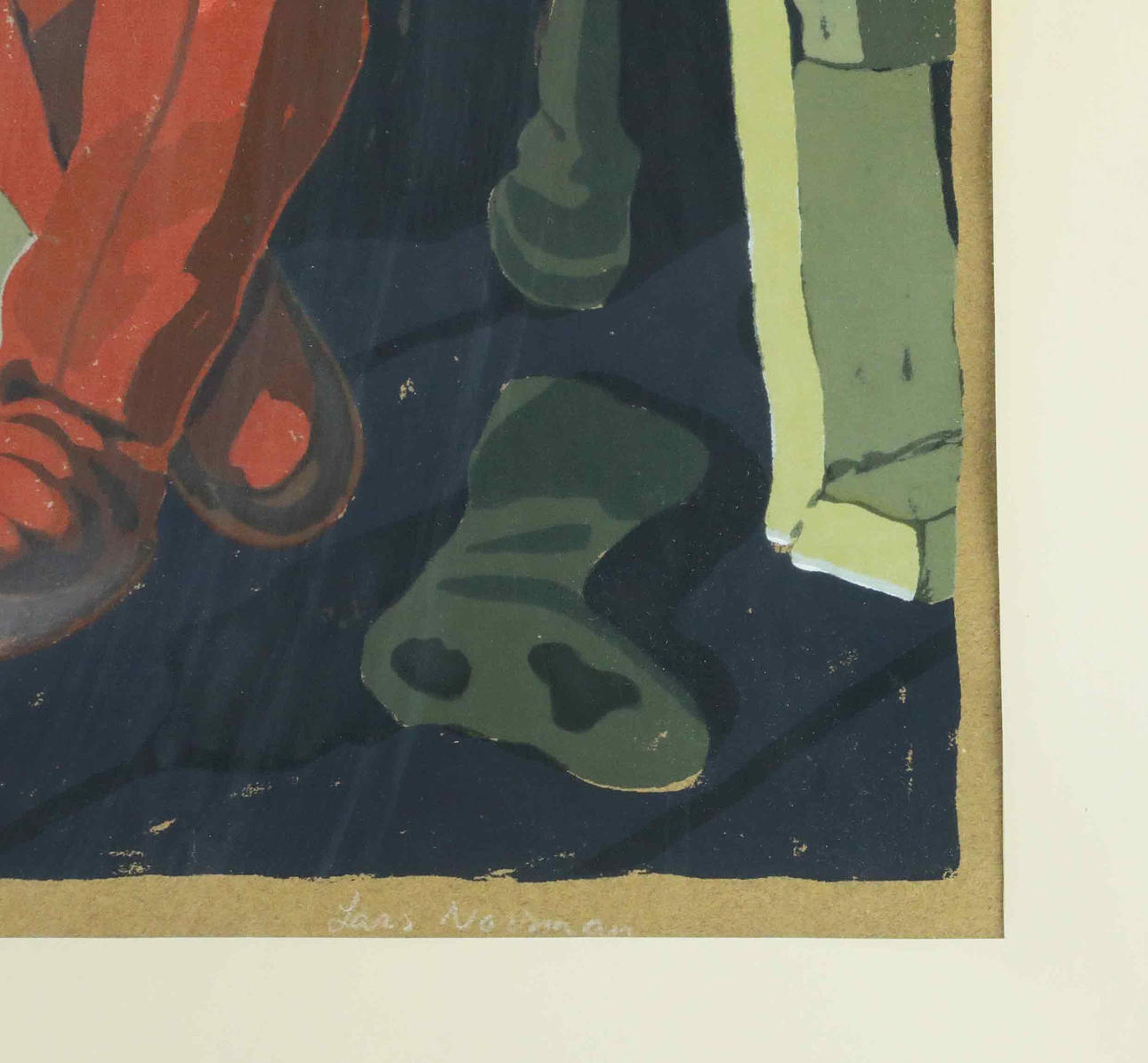 LARS NORRMAN. Lithograph in colour, “Dorande Inuit”, signed