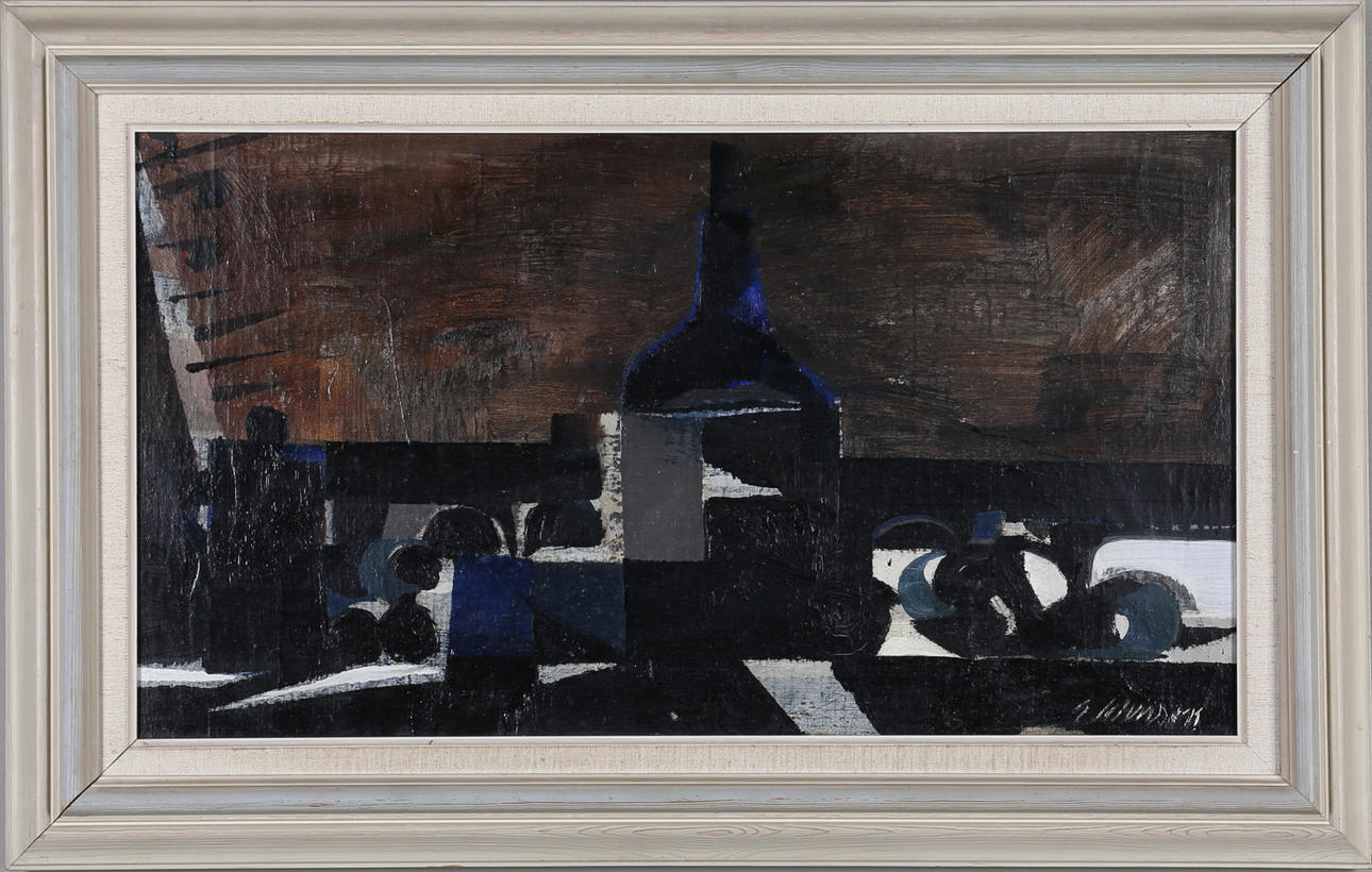 OIDENTIFIERAD KONSTNÄR. Kompostion, olja på duk, signerad.