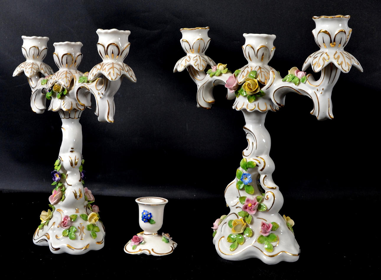 KANEDELABRAR, 1-par, Dresden, medföljer ljusstake, Dresden.