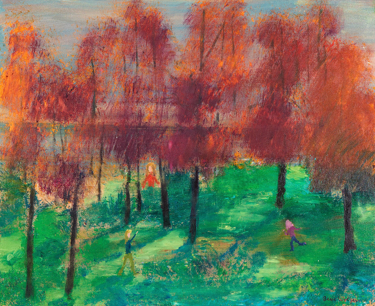 BEPPE WOLGERS. Landscape with children playing.