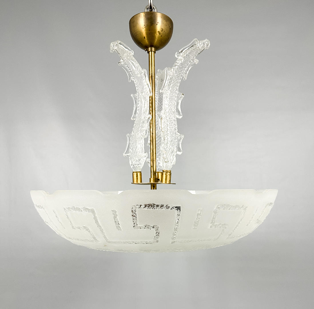 A ceiling lamp, art deco, Orrefors, 1930s/40s.