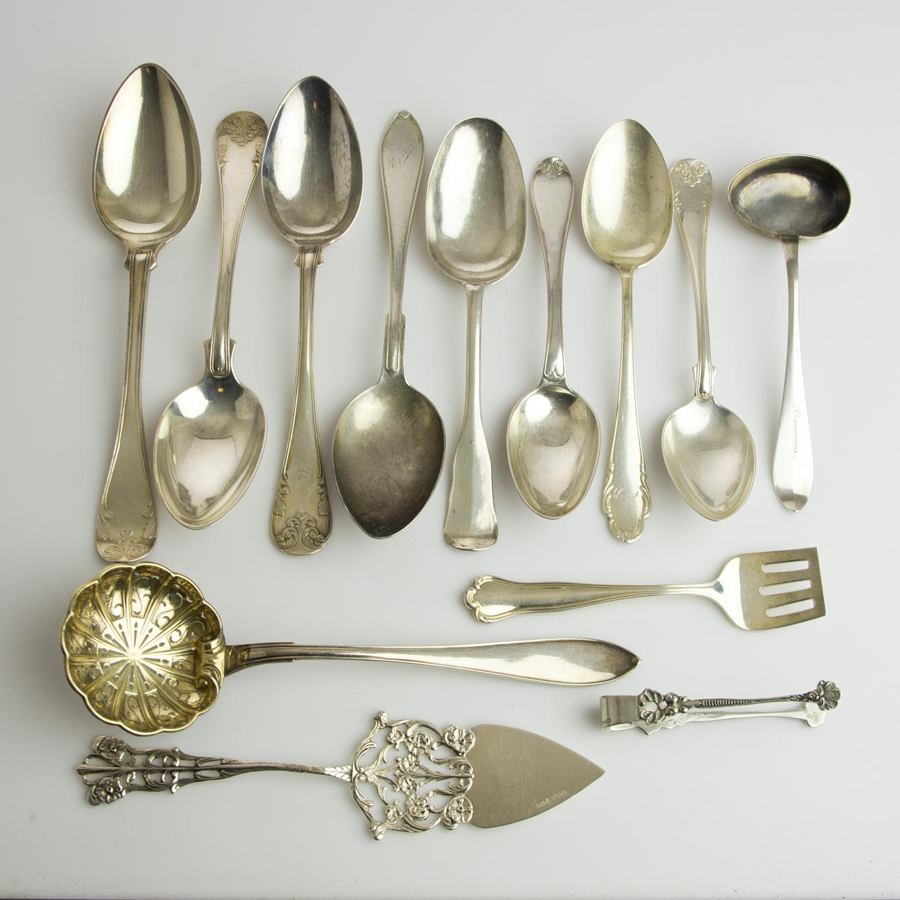 SKEDAR, STRÖARE M.M., 13 delar, silver.