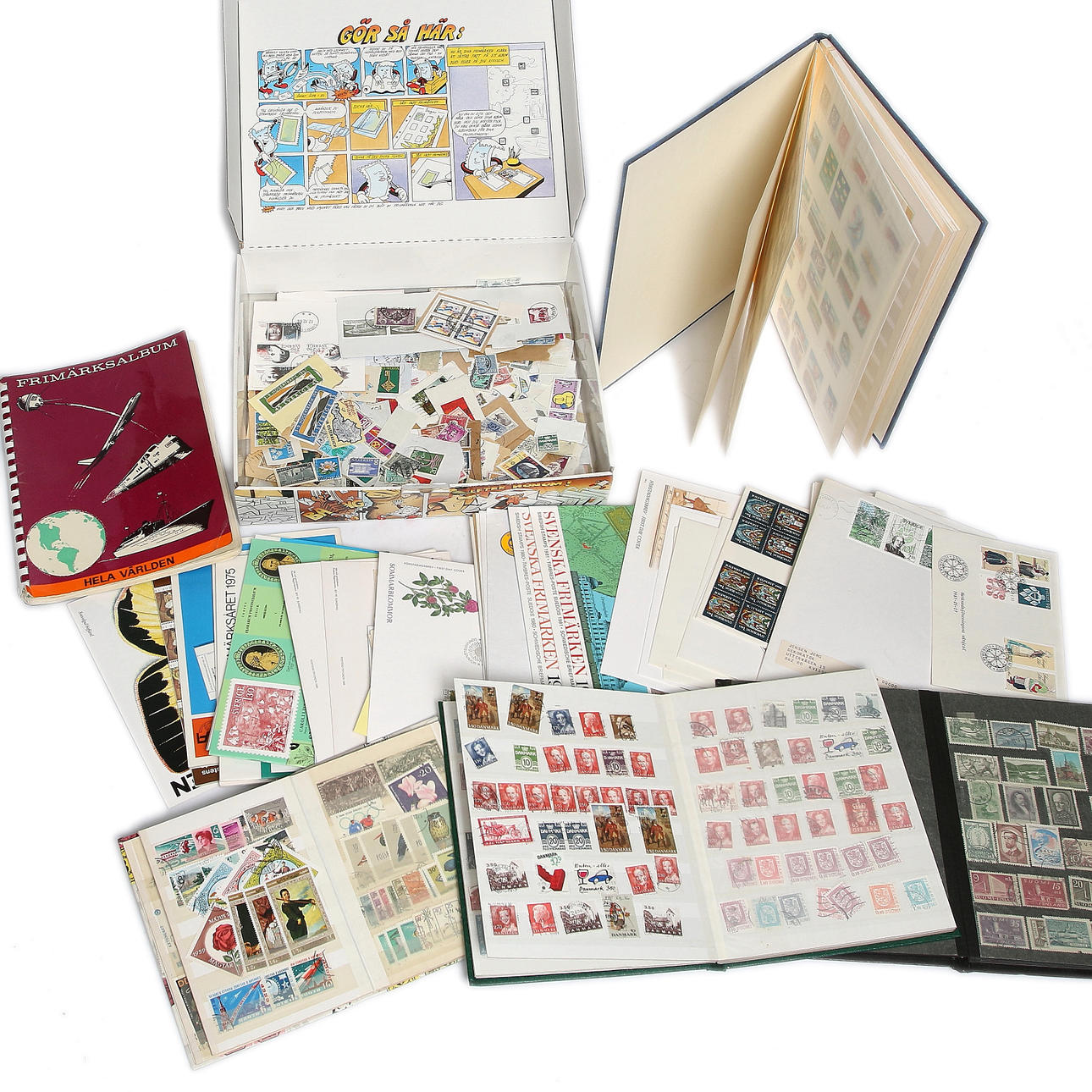 FRIMÄRKEN, utländska frimärken, ostämplade norska och finska frimärken, FDC.