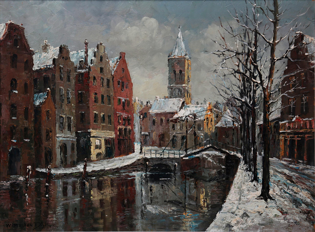 DUTCH SCHOOL, 20TH CENTURY. Urban view.