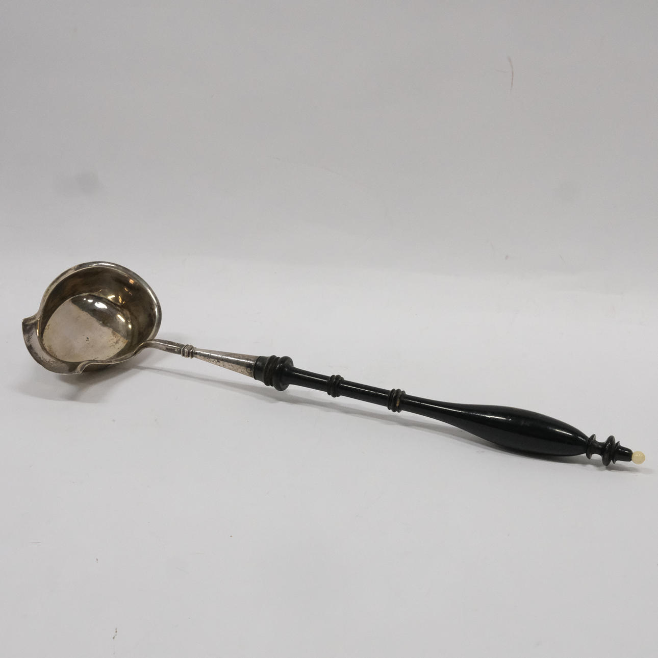 SOUP LADLE WITH SILVER SCOOP.