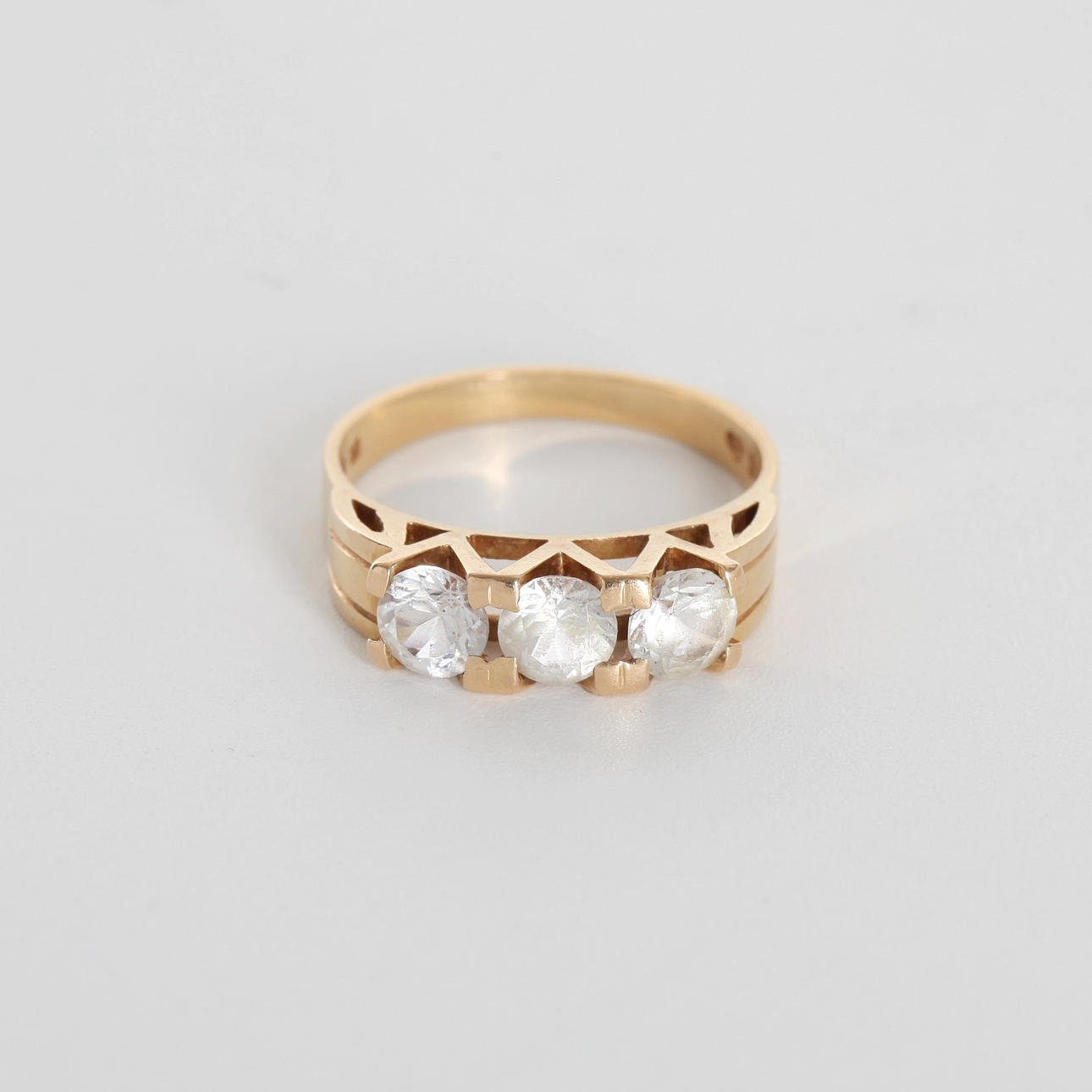 RING WITH WHITE STONES, 18K gold, 1957.