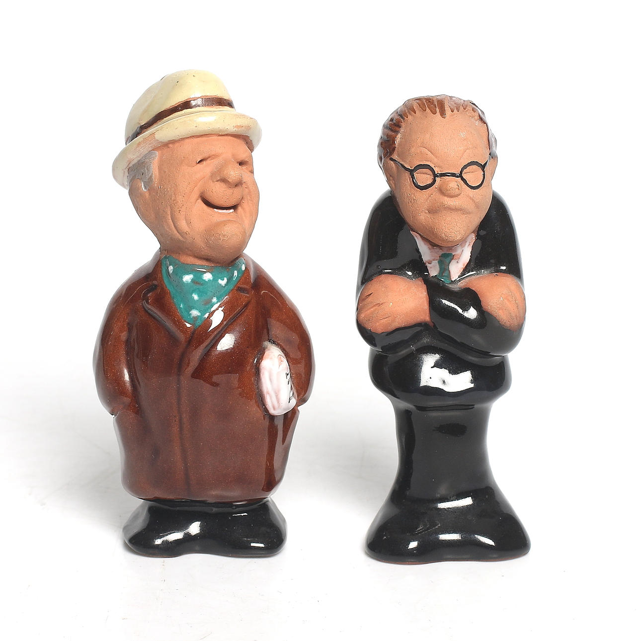 TORE BORG. Figuriner, 2 st, keramik, TEBE Keramik, Uppsala, 1900-talets mitt.