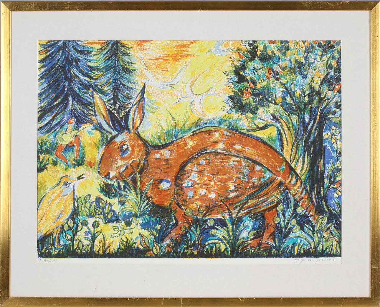 DAGMAR GLEMME. “Skvader”, lithograph, signed and numbered 239/360.